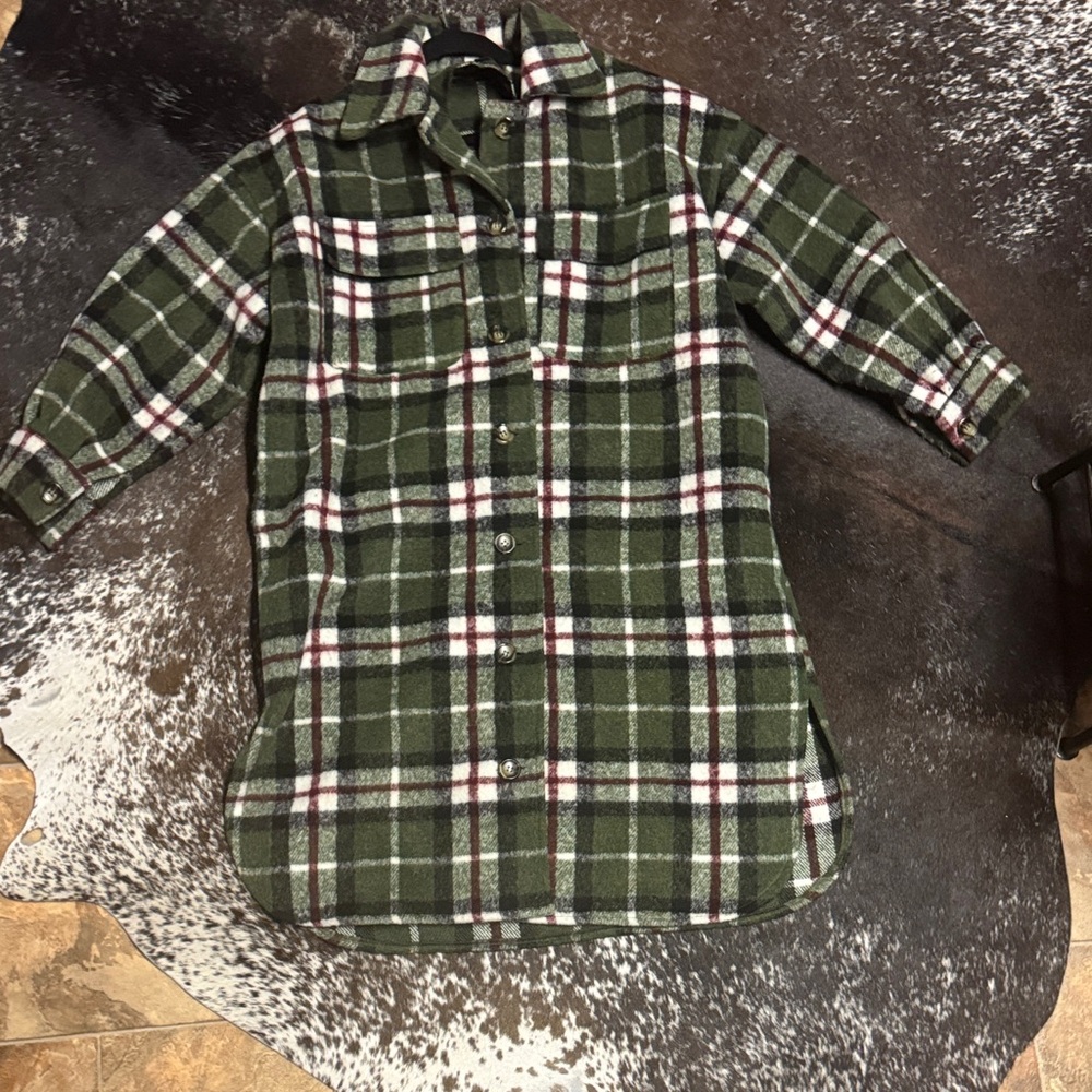 Oversized fleece trench